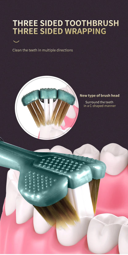 2 pièces/boîte - Brosses à dents pour adultes avec poils souples en PBT, embouts arrondis, triple enveloppement pour le nettoyage de la langue et manches ergonomiques