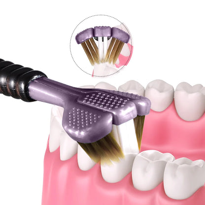 2 pièces/boîte - Brosses à dents pour adultes avec poils souples en PBT, embouts arrondis, triple enveloppement pour le nettoyage de la langue et manches ergonomiques