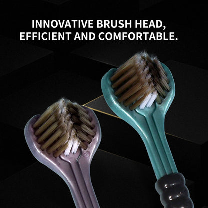 2 pièces/boîte - Brosses à dents pour adultes avec poils souples en PBT, embouts arrondis, triple enveloppement pour le nettoyage de la langue et manches ergonomiques